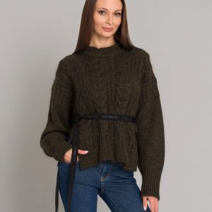 MONCLER - Sweter z ozdobną wstążką