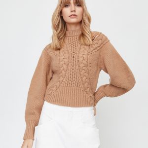 ALEXANDER MCQUEEN - Pleciony sweter z wełny