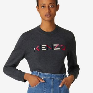 KENZO - Grafitowy sweter z logo