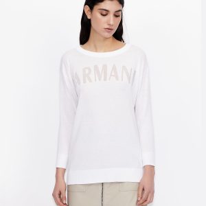ARMANI EXCHANGE - Biały sweter z logo