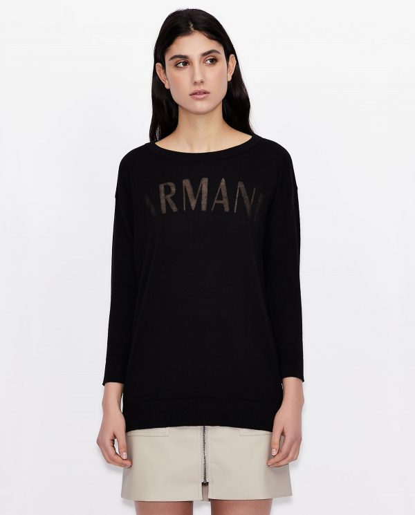 ARMANI EXCHANGE - Czarny sweter z logo
