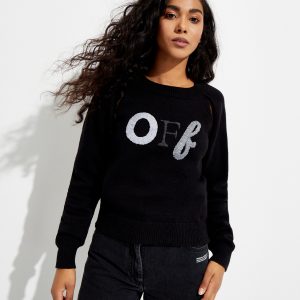 OFF-WHITE - Czarny sweter z logo