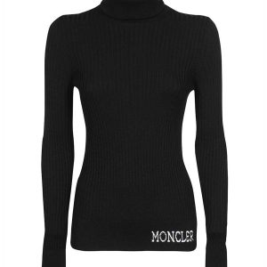 MONCLER - Czarny sweter z golfem