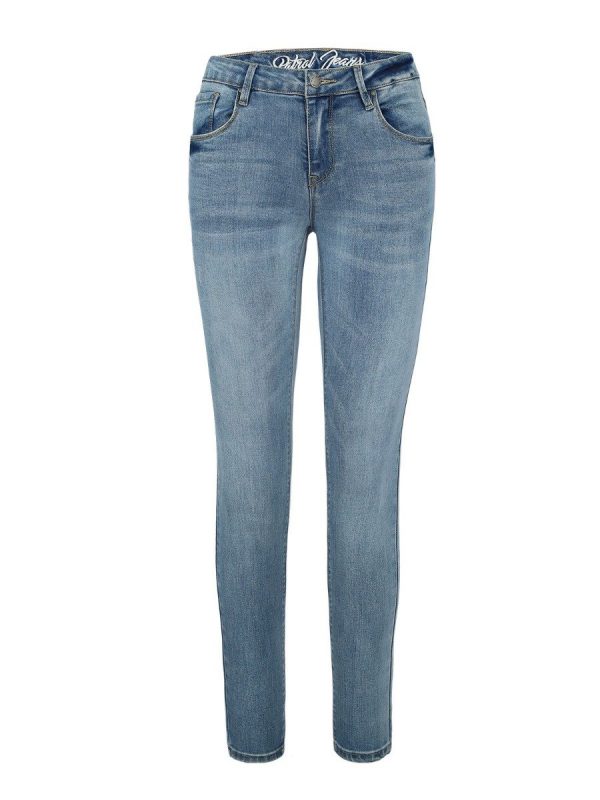 Niebieskie spodnie jeansowe rurki z regularnym stanem D-STEFFY 8