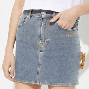 OFF-WHITE - Krótka jeansowa spódnica
