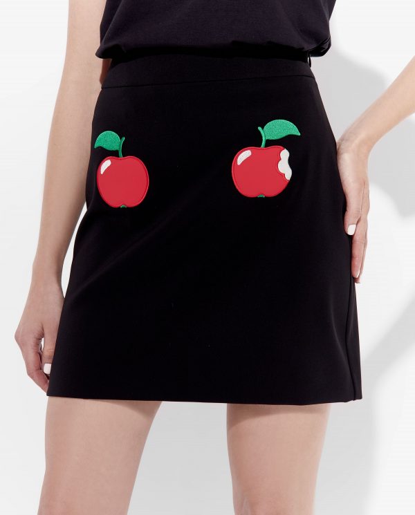 MOSCHINO - Czarna spódnica z jabłkiem