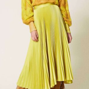 TWINSET - Żółta plisowana spódnica