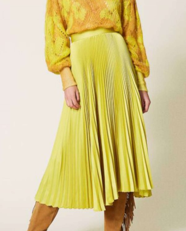 TWINSET - Żółta plisowana spódnica