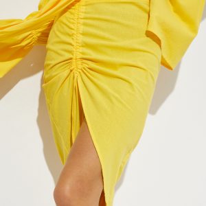 BANANHOT TEL AVIV - Żółta bawełniana spódnica