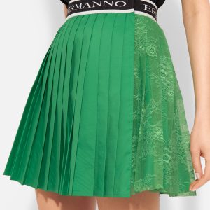 ERMANNO FIRENZE - Zielona plisowana spódnica mini