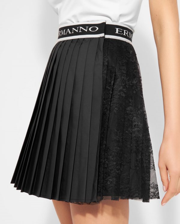 ERMANNO FIRENZE - Czarna plisowana spódnica mini