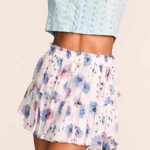 LOVE SHACK FANCY - Spódnica mini w kolorowe kwiaty Ruffle