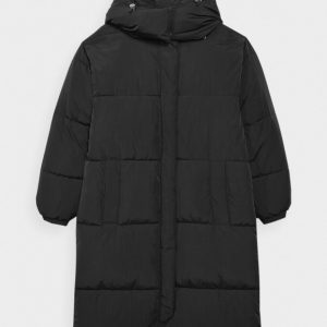 Płaszcz oversize zimowy damski - czarny
