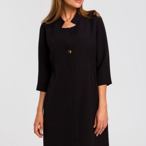 Sukienka marynarka elegancka żakietowa asymetryczna midi czarna