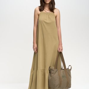 Sukienka damska maxi khaki Inesca 303