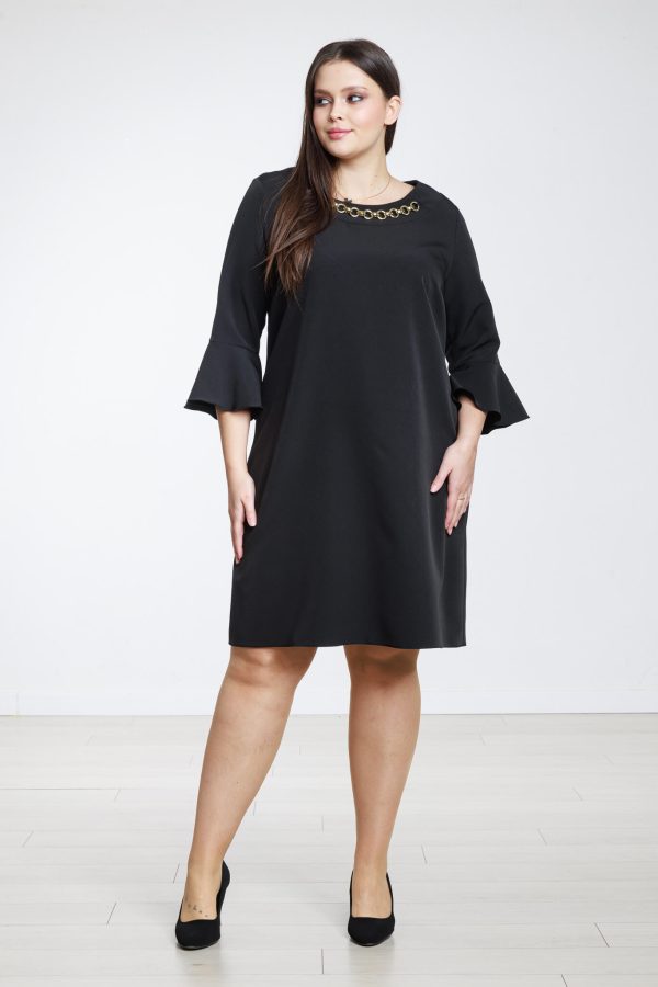 Czarna trapezowa sukienka Elena XXL OVERSIZE WIOSNA