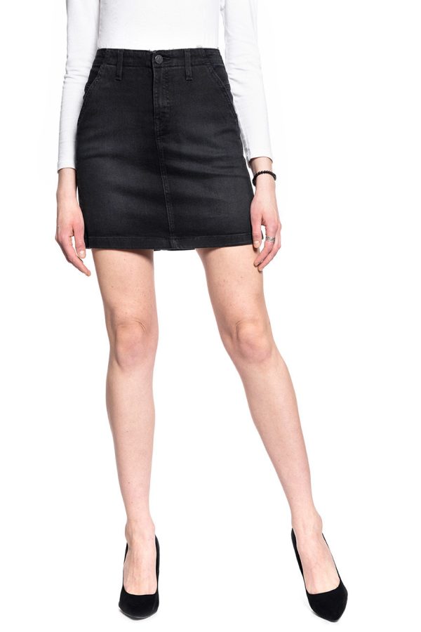 SPÓDNICA JEANSOWA LEE TAILORED A LINE SKIRT BLACK TYRO L38BCPJW