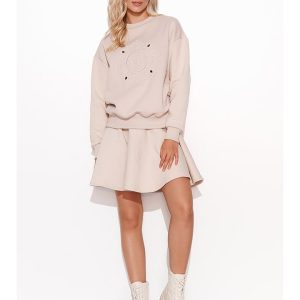 Makadamia 2-częściowy zestaw w kolorze jasnobeżowym - bluza