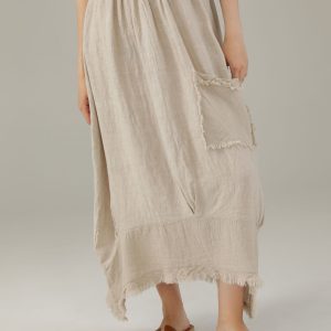 LNIANA SPÓDNICA MIDI 59-9354 BEIGE
