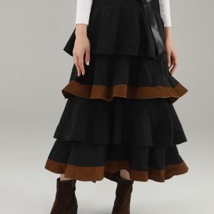 ORTALIONOWA SPÓDNICA Z FALBANAMI 59-80033 NERO