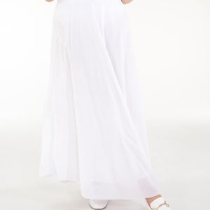 BAWEŁNIANA SPÓDNICA MAXI 145-24024 BIANCO