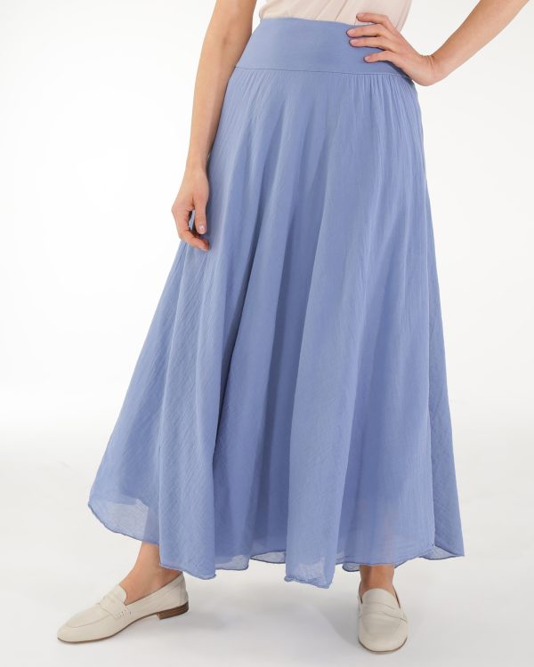 BAWEŁNIANA SPÓDNICA MAXI 145-24024 JEANS