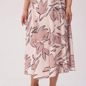 Spódnica Aurora - satynowy blask w odcieniach beżu PLUS SIZE XXL