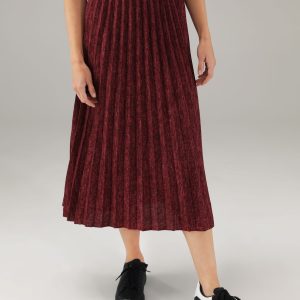 PLISOWANA SPÓDNICA MIDI 32-8320 BORDO
