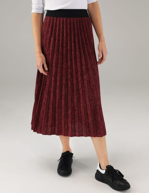 PLISOWANA SPÓDNICA MIDI 32-8320 BORDO