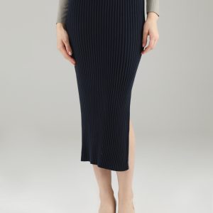 SPÓDNICA Z DZIANINY W PRĄŻKI 19-23N320J BLU