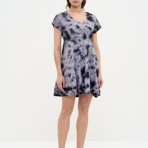 Sukienka damska mini tie-dye czarna Septa 906
