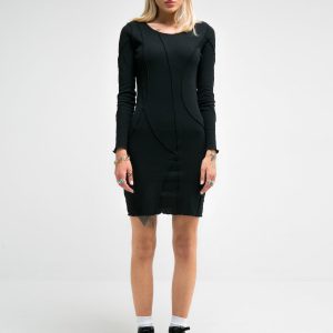 Sukienka damska mini dopasowana czarna Malgosara 906