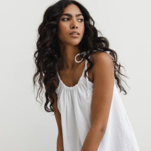 Sukienka BAWEŁNIANA w kolorze CLASSIC WHITE - GABBY-M/L