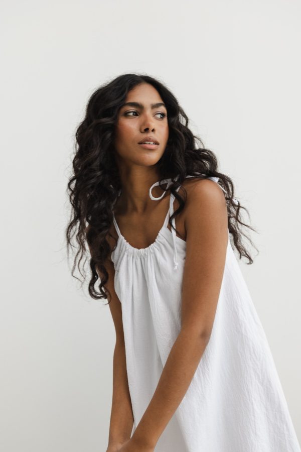 Sukienka BAWEŁNIANA w kolorze CLASSIC WHITE - GABBY-M/L