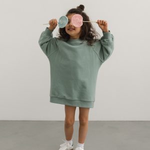 MINI sukienka/tunika z dzianiny w kolorze GREEN TEA -DEXTER-92-98 (2-3)