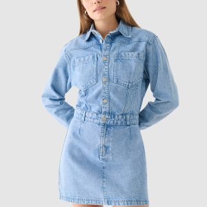 Sukienka jeansowa mini Outhorn - niebieska