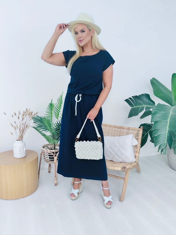 Granatowa sukienka Salma MAXI XXL OVERSIZE LATO