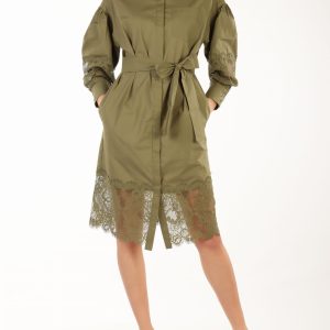 KOSZULOWA SUKIENKA Z KOLORZE KHAKI TWINSET