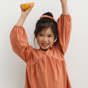 MINI sukienka o luźnym kroju w kolorze FOXY ORANGE - RAYA-80-86 (12-18)