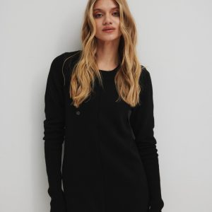 Wełniana sukienka maxi w kolorze TOTALLY BLACK - SILMA-XS/S