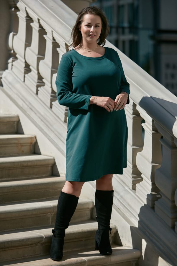 Sukienka Klara w kolorze ciepłego bałtyku XXL OVERSIZE WIOSNA