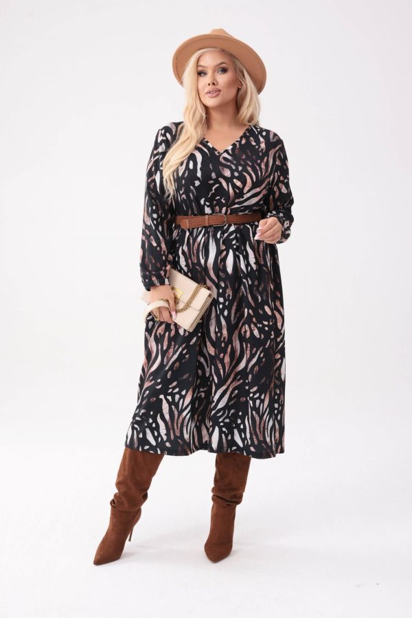 Overise'owa sukienka Oli z roślinnym printem PLUS SIZE XXL OVERSIZE