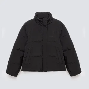 Kurtka damska oversize puchowa z naturalnym wypełnieniem czarna Dalia 906