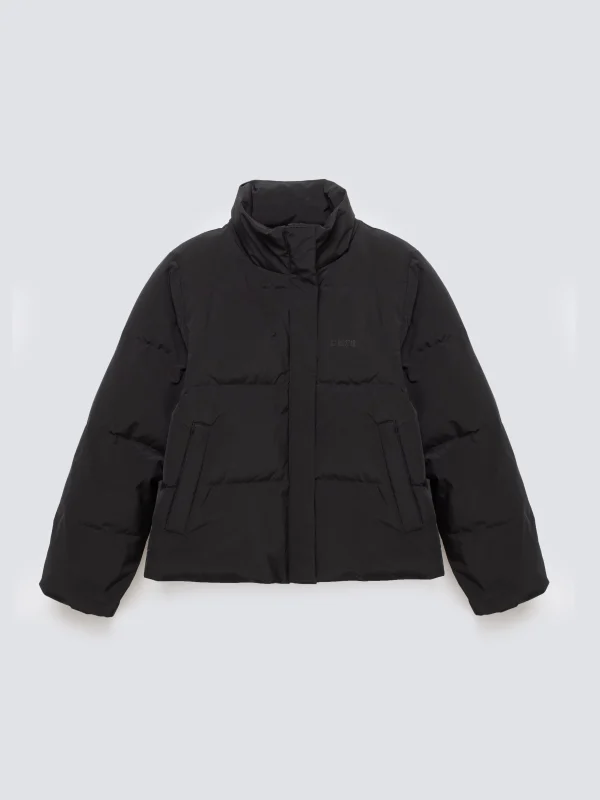 Kurtka damska oversize puchowa z naturalnym wypełnieniem czarna Dalia 906