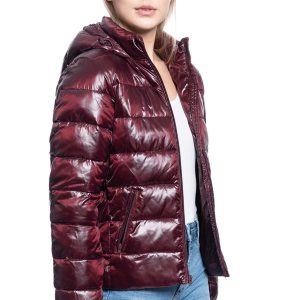 KURTKA DAMSKA WRANGLER SHORT PUFFER TAWNY PORT W4N1V0X7O 112129159