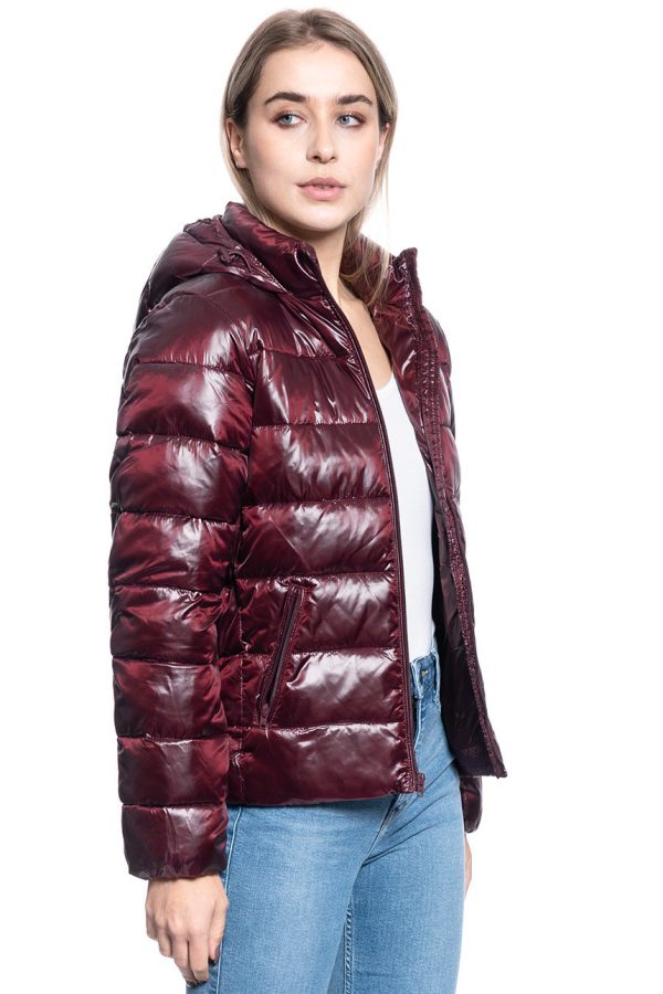 KURTKA DAMSKA WRANGLER SHORT PUFFER TAWNY PORT W4N1V0X7O 112129159