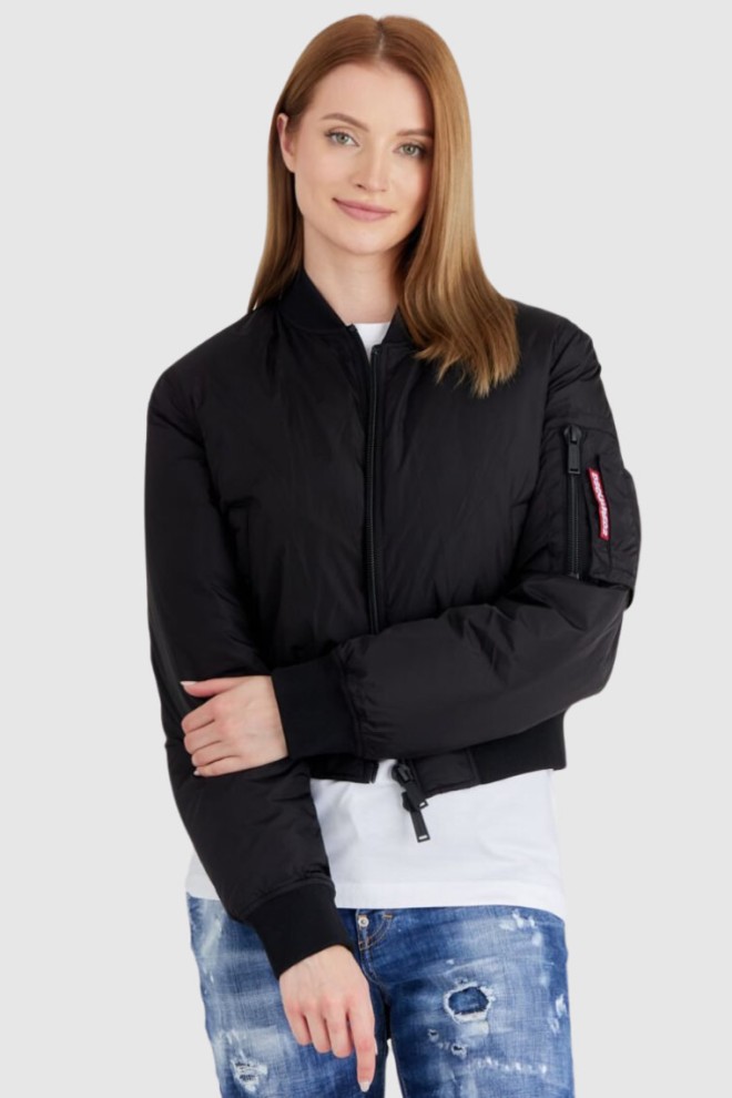 DSQUARED2 Czarna kurtka damska icon bomber