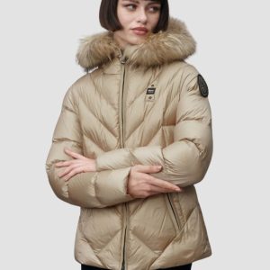 BLAUER Alicia Beżowa kurtka damska Short Jackets