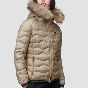BLAUER Beżowa kurtka damska Aldie Short Jackets