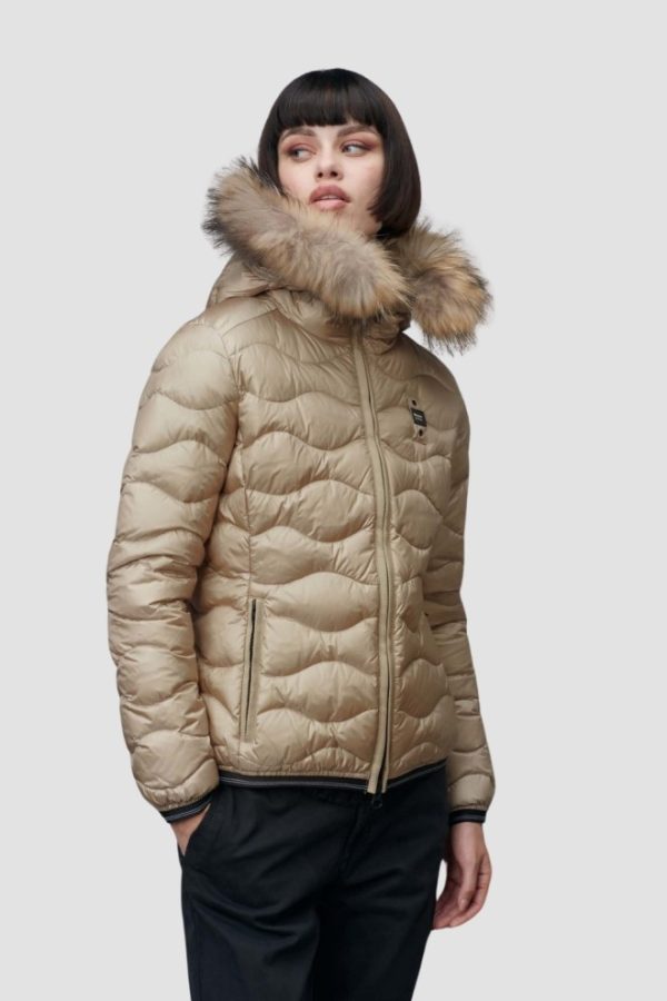 BLAUER Beżowa kurtka damska Aldie Short Jackets